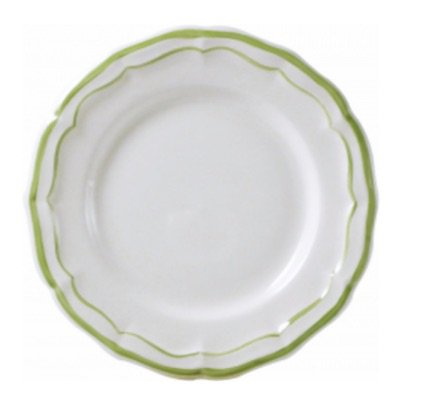 green rimmed plate