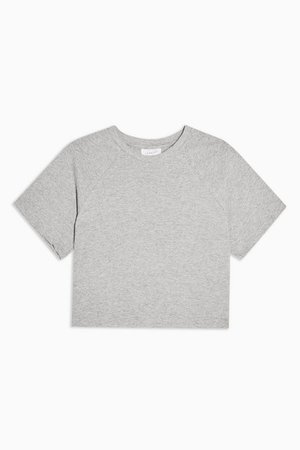 Grey Raglan Crop T-Shirt | Topshop