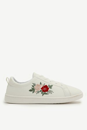 Embroidered Floral Sneakers - Shoes | Ardene