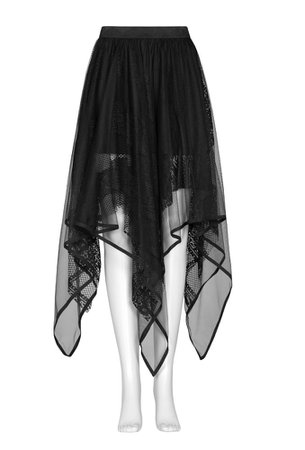 Belle Witchy Black Mesh Lace Gothic Skirt by Punk Rave