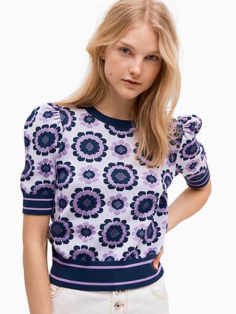 geo floral sweater | Kate Spade New York