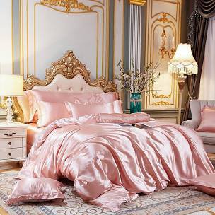pink silk bed sheets