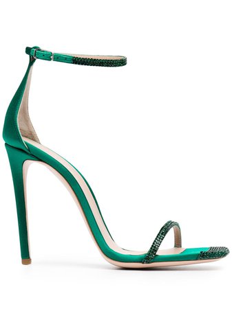 Sebastian Milano Embellished Sandals S8331RFE Green | Farfetch