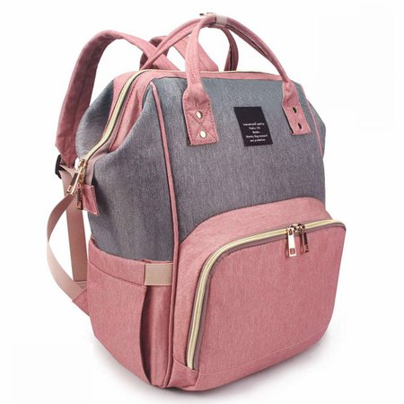 EZGO Waterproof Baby Diaper Bag Backpack Large Capacity Changing Maternity Travel Nappy Bags for Baby Shower Gift, Pink and Gray - Walmart.com