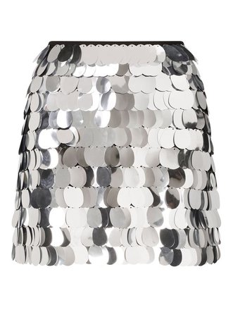 miss selfridge silver sequin skirt