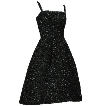 Pavé Sequin Circle Dress with Graduated Hemline, 1950s For Sale at 1stdibs