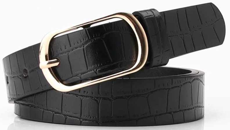 black gold croc belt