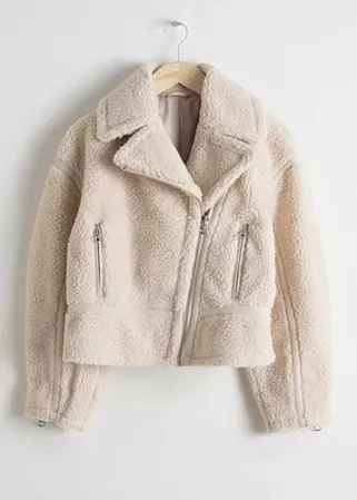 Cropped Faux Shearling Jacket - Cream - Jackets - & Other Stories