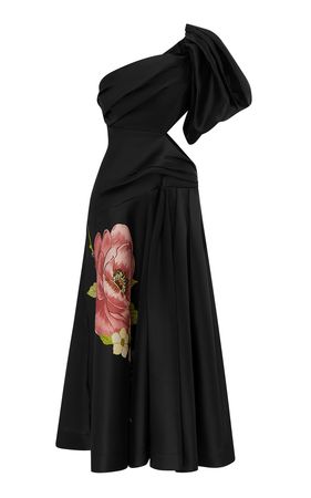 Regent Noir Printed Taffeta Midi Dress By Alémais | Moda Operandi
