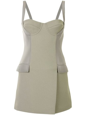 Shop green Dion Lee belted strap bustier mini dress with Afterpay - Farfetch Australia