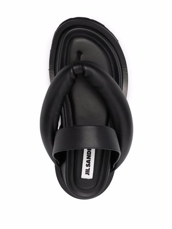 Shop Jil Sander chunky leather sandals with Express Delivery - FARFETCH