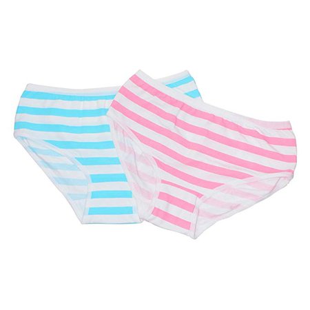 Hot Cute Japanese Style Blue&pink Stripe Panties Bikini Cosplay Cotton Underwear Blue/Pink Free Size at Amazon Women’s Clothing store
