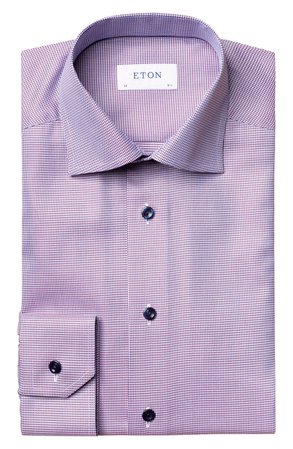 Eton Slim Fit Houndstooth Cotton Dress Shirt | Nordstrom