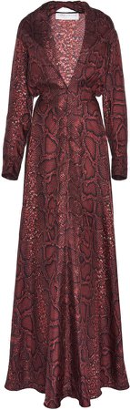 Victoria Beckham Snake-Print Silk-Crepe De Chine Maxi Dress