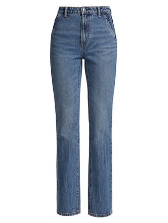 Shop alexanderwang.t Fly High-Waist Slim Stacked Jeans | Saks Fifth Avenue