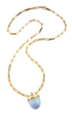 Celestial Royal 18k Yellow Gold Chalcedony Necklace By Evren Kayar | Moda Operandi