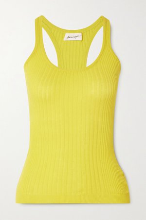 Yellow Edie ribbed cotton tank | The Line By K | NET-A-PORTER