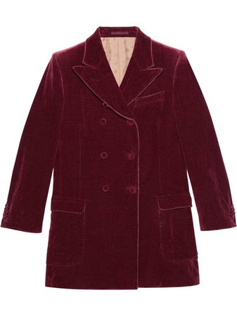 Shop red Gucci double-breasted velvet blazer with Express Delivery - Farfetch