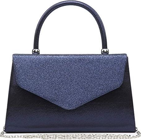 Dasein Women's Evening Bag Party Clutches Wedding Purses Cocktail Prom Handbags with Frosted Glittering (Navy Blue): Handbags: Amazon.com