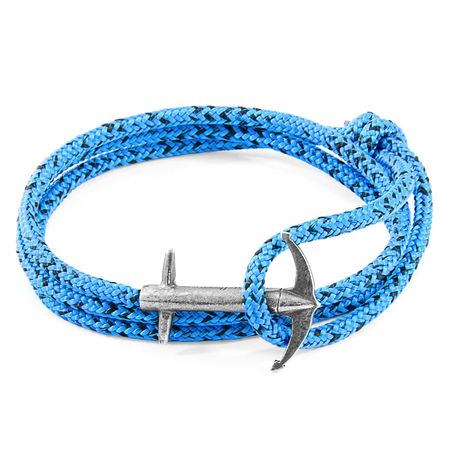 Blue Noir Admiral Anchor Rope & Silver Bracelet | ANCHOR & CREW | Wolf & Badger