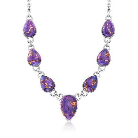 Ross-Simons Purple Kingman Turquoise Necklace