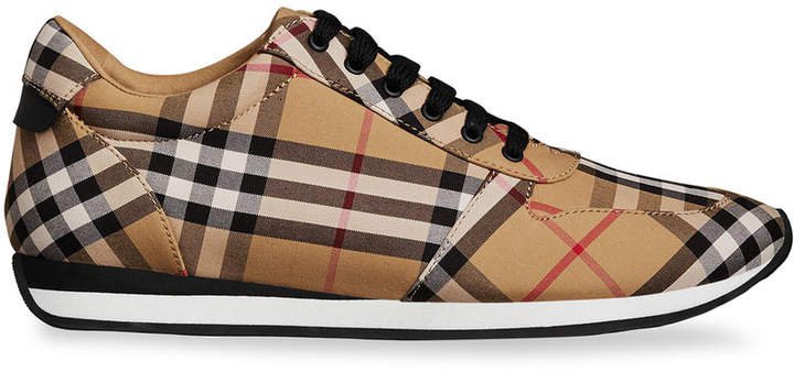Vintage Check Cotton Sneakers