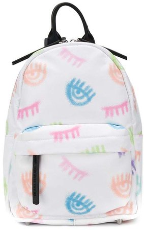 winking eye-print backpack