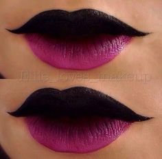 Black upper lip with magenta bottom lip | Pink Kim Possible 1