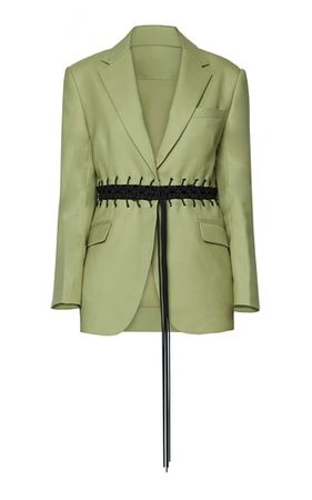 Macramé Wool-Linen Blazer By Wynn Hamlyn | Moda Operandi
