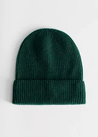 Soft Cashmere Knit Beanie - Green - Beanies - & Other Stories