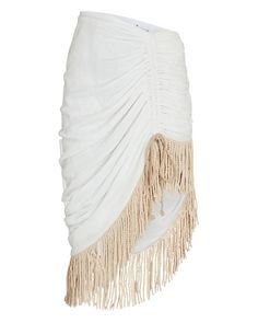 White fringe skirt tropical