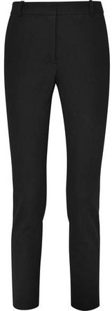 Zoom Cropped Stretch-gabardine Slim-leg Pants - Black