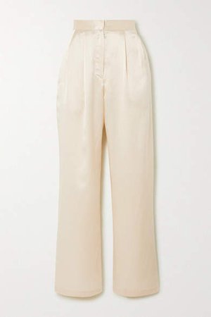 Net Sustain Chandler Silk-charmeuse Wide-leg Pants - Ivory