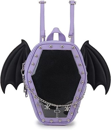 Amazon.com: ENJOININ Gothic Coffin Shape Purses and Handbags for Women Halloween Shoulder Bag Ita Purse Backpack with Wings 2 Way : Clothing, Shoes & Jewelry