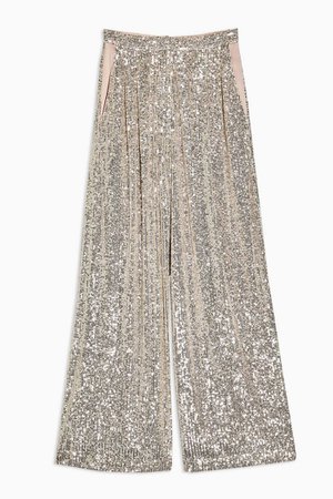IDOL Sequin Wide Leg Trousers | Topshop