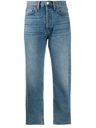 RE/DONE high-rise cropped straight-leg jeans
