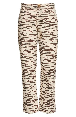 Rejina Pyo Sofia Tiger Stripe Ankle Straight Leg Jeans | Nordstrom