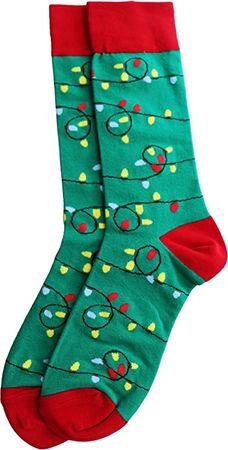 Amazon.com: Christmas Lights Unisex Men Women Fun Dress Casual Pattern Crew Funny Xmas Socks Gift Box (1 Pair) : Clothing, Shoes & Jewelry