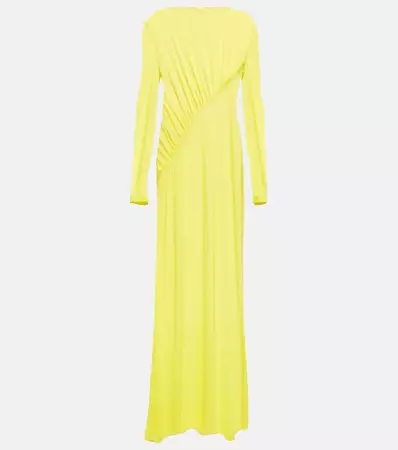 Ruched Crepe Gown in Yellow - Saint Laurent | Mytheresa