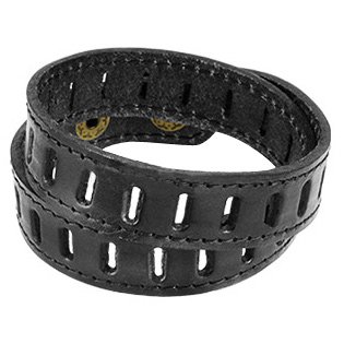Black Leather Double Wrap Bracelet
