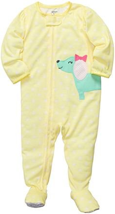 Amazon.com: Carter's Girls' 1 Pc L/S Footed Sleeper - Dot Doggy - 5T: Infant And Toddler Sleepers: Clothing