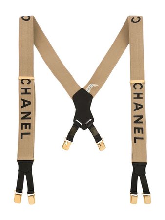 Sold Out  Chanel Pre-Owned 1997 logo print suspenders