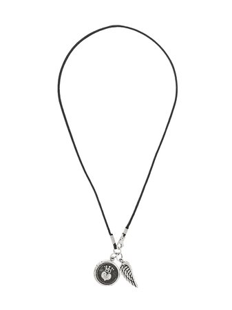 King Baby large heart coin and wing pendant necklace - FARFETCH