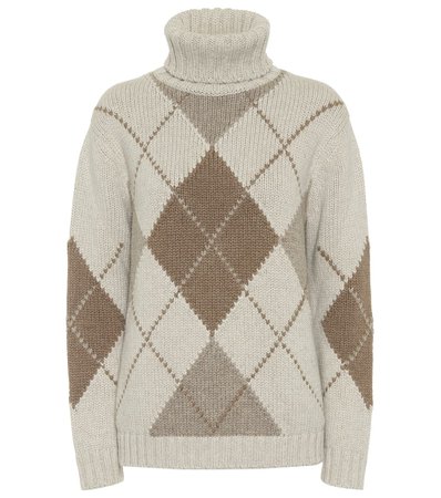 LORO PIANA Macdougal argyle turtleneck cashmere sweater