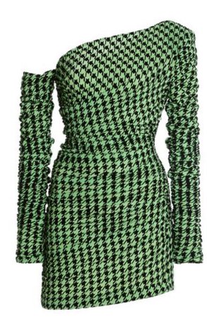 neon green dress with pattern