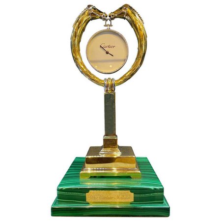 Monumental Cartier Gold Horse Trophy Clock, "The Cartier Million"