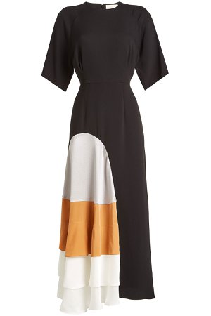 Asymmetric Silk Dress Gr. UK 8
