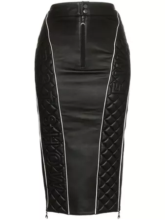 Marine Serre High Waisted Quilted Leather Midi Skirt - Farfetch