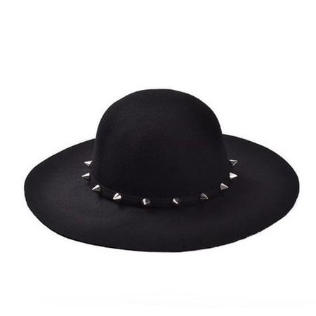 Black Wide Spike Brim Hat