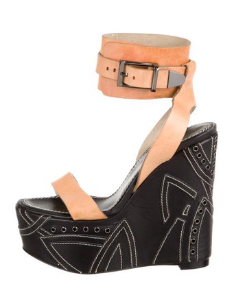 Barbara Bui Leather Wedge Sandals - Shoes - BAB26045 | The RealReal